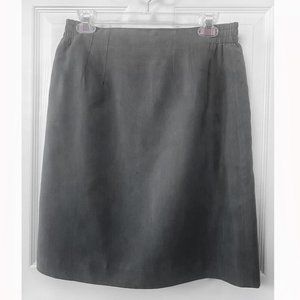 “Bloom” Size 9 medium gray 100% silk above-the-knee skirt